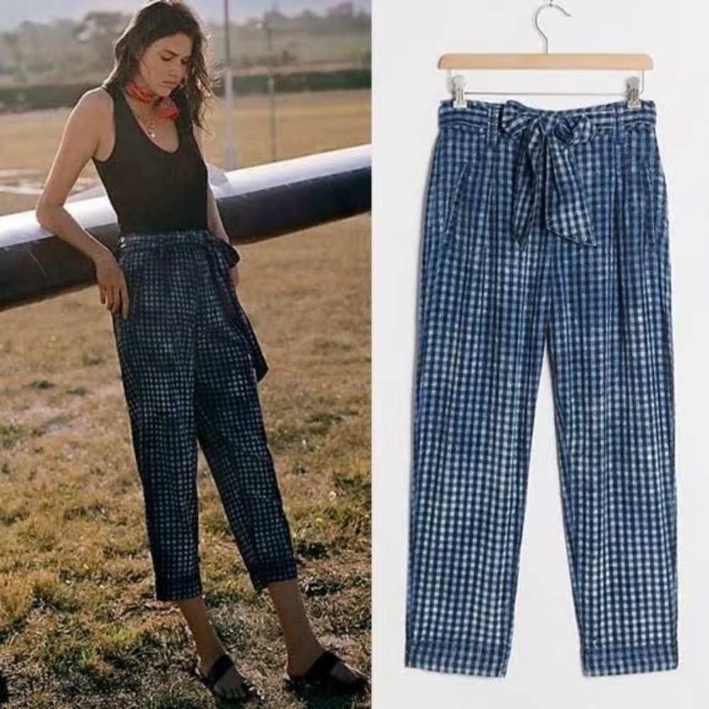 Anthropologie | Maeve Avryl Bleached Checkered Pant, size 10.